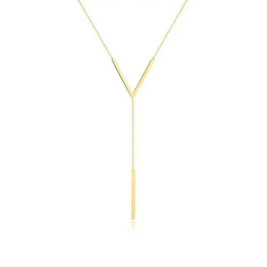 V-shaped Long Clavicle Gold Color Chain Necklace Choker